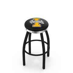 36" L8B2C - Black Wrinkle Idaho Swivel Bar Stool with Chrome Accent Ring by Holland Bar Stool Company