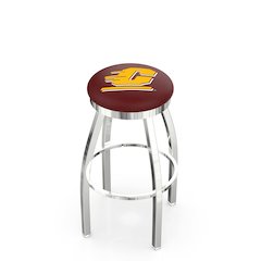 30" L8C2C - Chrome Central Michigan Swivel Bar Stool with Accent Ring by Holland Bar Stool Company