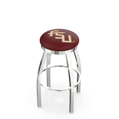 36" L8C2C - Chrome Florida State (Script) Swivel Bar Stool with Accent Ring by Holland Bar Stool Company