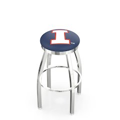 36" L8C2C - Chrome Illinois Swivel Bar Stool with Accent Ring by Holland Bar Stool Company