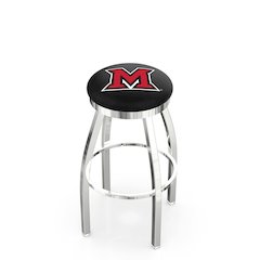 36" L8C2C - Chrome Miami (OH) Swivel Bar Stool with Accent Ring by Holland Bar Stool Company