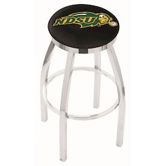 36" L8C2C - Chrome North Dakota State Swivel Bar Stool with Accent Ring by Holland Bar Stool Company