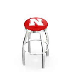 36" L8C2C - Chrome Nebraska Swivel Bar Stool with Accent Ring by Holland Bar Stool Company