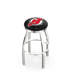 36" L8C2C - Chrome New Jersey Devils Swivel Bar Stool with Accent Ring by Holland Bar Stool Company