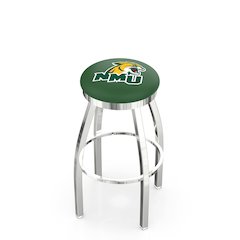 36" L8C2C - Chrome Northern Michigan Swivel Bar Stool with Accent Ring by Holland Bar Stool Company