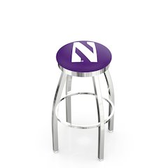 36" L8C2C - Chrome Northwestern Swivel Bar Stool with Accent Ring by Holland Bar Stool Company