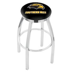 36" L8C2C - Chrome Southern Miss Swivel Bar Stool with Accent Ring by Holland Bar Stool Company