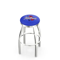 36" L8C2C - Chrome Tulsa Swivel Bar Stool with Accent Ring by Holland Bar Stool Company