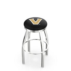 36" L8C2C - Chrome Vanderbilt Swivel Bar Stool with Accent Ring by Holland Bar Stool Company