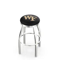 36" L8C2C - Chrome Wake Forest Swivel Bar Stool with Accent Ring by Holland Bar Stool Company