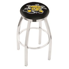 36" L8C2C - Chrome Wichita State Swivel Bar Stool with Accent Ring by Holland Bar Stool Company