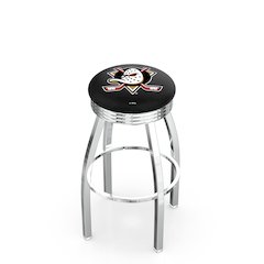 30" L8C3C - Chrome Anaheim Ducks Swivel Bar Stool with 2.5" Ribbed Accent Ring by Holland Bar Stool Company