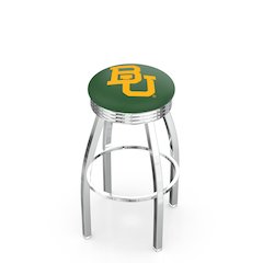 30" L8C3C - Chrome Baylor Swivel Bar Stool with 2.5" Ribbed Accent Ring by Holland Bar Stool Company