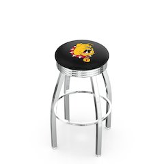 30" L8C3C - Chrome Ferris State Swivel Bar Stool with 2.5" Ribbed Accent Ring by Holland Bar Stool Company