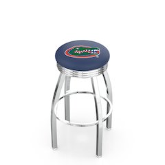 30" L8C3C - Chrome Florida Swivel Bar Stool with 2.5" Ribbed Accent Ring by Holland Bar Stool Company