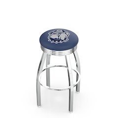 30" L8C3C - Chrome Georgetown Swivel Bar Stool with 2.5" Ribbed Accent Ring by Holland Bar Stool Company
