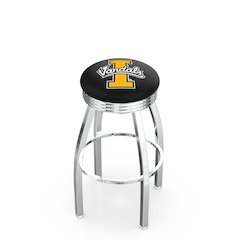 30" L8C3C - Chrome Idaho Swivel Bar Stool with 2.5" Ribbed Accent Ring by Holland Bar Stool Company