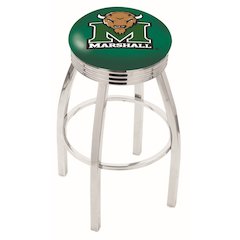 30" L8C3C - Chrome Marshall Swivel Bar Stool with 2.5" Ribbed Accent Ring by Holland Bar Stool Company