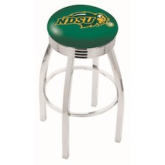 30" L8C3C - Chrome North Dakota State Swivel Bar Stool with 2.5" Ribbed Accent Ring by Holland Bar Stool Company
