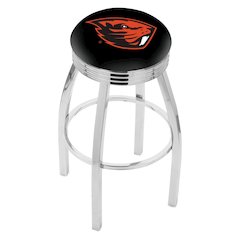 30" L8C3C - Chrome Oregon State Swivel Bar Stool with 2.5" Ribbed Accent Ring by Holland Bar Stool Company