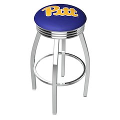 30" L8C3C - Chrome Pitt Swivel Bar Stool with 2.5" Ribbed Accent Ring by Holland Bar Stool Company