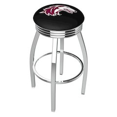 30" L8C3C - Chrome Southern Illinois Swivel Bar Stool with 2.5" Ribbed Accent Ring by Holland Bar Stool Company