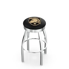 30" L8C3C - Chrome US Military Academy (ARMY) Swivel Bar Stool with 2.5" Ribbed Accent Ring by Holland Bar Stool Company