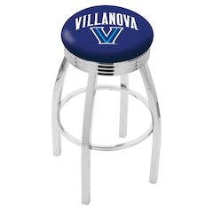 30" L8C3C - Chrome Villanova Swivel Bar Stool with 2.5" Ribbed Accent Ring by Holland Bar Stool Company