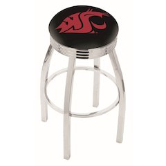 30" L8C3C - Chrome Washington State Swivel Bar Stool with 2.5" Ribbed Accent Ring by Holland Bar Stool Company