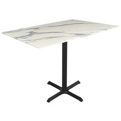 42" Tall OD211 Indoor/Outdoor All-Season Table with 32" x 48" White Marble Top