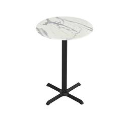 36" Tall OD211 Indoor/Outdoor All-Season Table with 36" Diameter White Marble Top