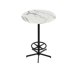 42" Tall OD216 Indoor/Outdoor All-Season Table with 36" Diameter White Marble Top