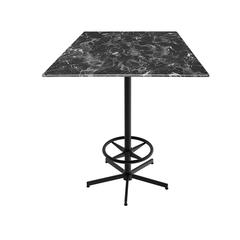 42" Tall OD216 Indoor/Outdoor All-Season Table with 36" x 36" Square Black Marble Top