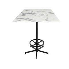 42" Tall OD216 Indoor/Outdoor All-Season Table with 36" x 36" Square White Marble Top