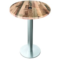 All-Season Table with 30" Diameter Rustic Top with Umbrella Hole