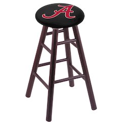 Oak Extra Tall Bar Stool in Dark Cherry Finish with Alabama Seat