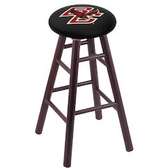 Oak Extra Tall Bar Stool in Dark Cherry Finish with Boston College Seat
