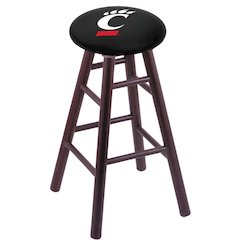 Oak Extra Tall Bar Stool in Dark Cherry Finish with Cincinnati Seat