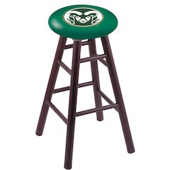 Oak Extra Tall Bar Stool in Dark Cherry Finish with Colorado State Seat