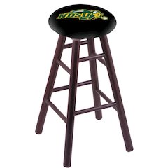 Oak Extra Tall Bar Stool in Dark Cherry Finish with North Dakota State Seat