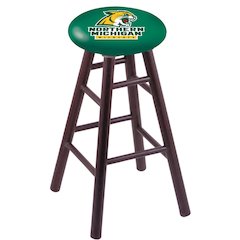 Oak Extra Tall Bar Stool in Dark Cherry Finish with Northern Michigan Seat