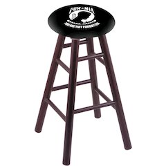 Oak Extra Tall Bar Stool in Dark Cherry Finish with POW/MIA Seat