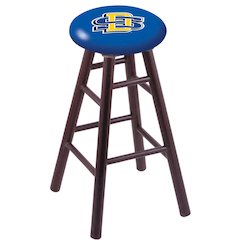 Oak Extra Tall Bar Stool in Dark Cherry Finish with South Dakota State Seat