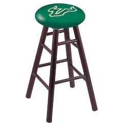 Oak Extra Tall Bar Stool in Dark Cherry Finish with South Florida Seat