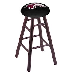 Oak Extra Tall Bar Stool in Dark Cherry Finish with Southern Illinois Seat