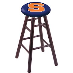 Oak Extra Tall Bar Stool in Dark Cherry Finish with Syracuse Seat