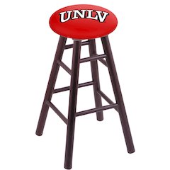 Oak Extra Tall Bar Stool in Dark Cherry Finish with UNLV Seat