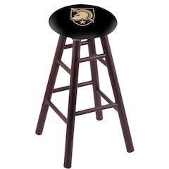 Oak Extra Tall Bar Stool in Dark Cherry Finish with US Military Academy (ARMY) Seat