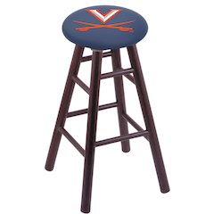 Oak Extra Tall Bar Stool in Dark Cherry Finish with Virginia Seat