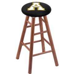 Oak Extra Tall Bar Stool in Medium Finish with Appalachian State Seat